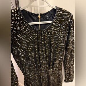 Pink Tartan Black and Gold Patterned Dress